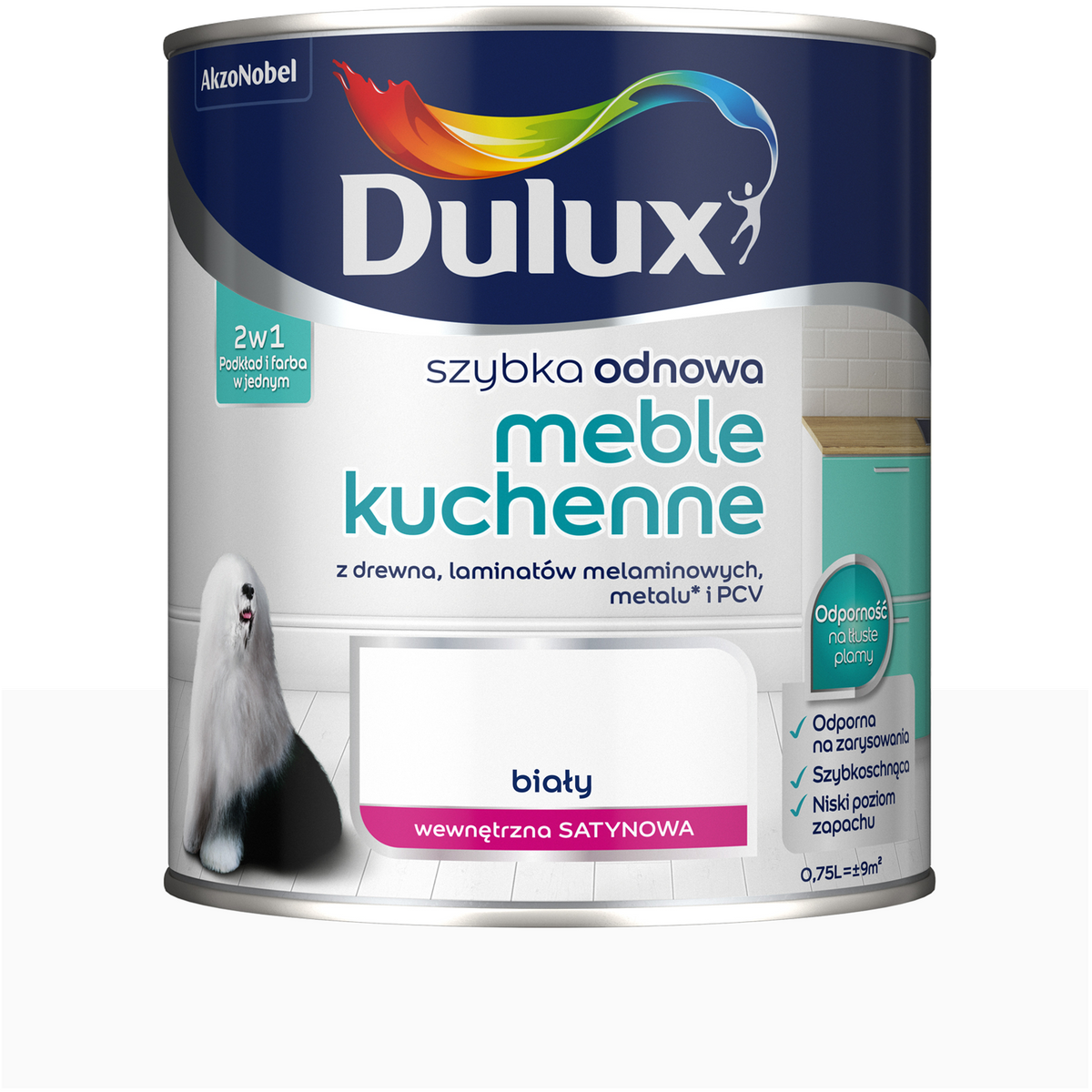 Farba do malowania mebli Dulux Odnowa Meble Kuchenne Biała