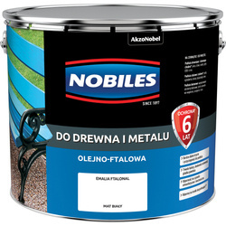 NOBILES Farba olejna ftalowa Ftalonal do drewna metalu beton BIAŁA MAT 10L
