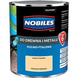 NOBILES Farba olejna ftalowa Ftalonal do drewna metalu betonu KREMOWA 0,25L