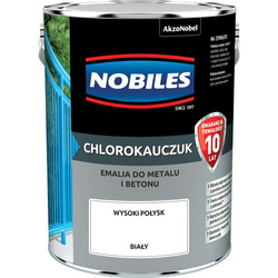 NOBILES Farba do betonu metalu CHLOROKAUCZUKOWA CHLOROKAUCZUK 5L BIAŁY