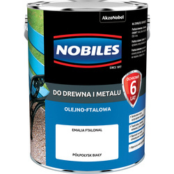 NOBILES Farba olejna ftalowa Ftalonal do drewna metalu betonu BIAŁA 5L