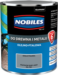 NOBILES Farba olejna ftalowa Ftalonal SZARA JASNA RAL 7001 0,25L