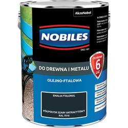 NOBILES Farba olejna ftalowa Ftalonal SZARA ANTRACYTOWA RAL 7016 5L