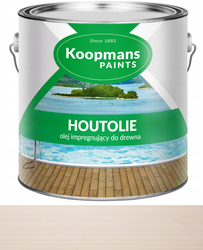Olej impregnujący do drewna tarasu Koopmans HOUTOLIE H010 BIAŁY ALPEJS 2.5L