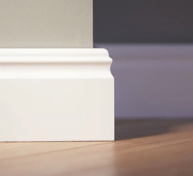 LAGRUS Listwa przypodłogowa WILGOCIOODPORNA ODESSA 80 Plus BIAŁA 2,44m