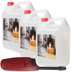 Biopaliwo do kominka 3x5L 15L bezzapachowe bioetanol etanol BEZDYMNY BOMAR