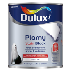 Dulux GRUNT FARBA PODKŁADOWA na Plamy pod farbę na ściany Biała 0.75 l