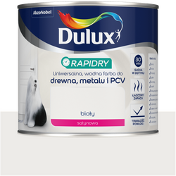 Dulux Rapidry Szybkoschnąca farba do drewna metalu BIAŁY SATYNOWY 0,4L