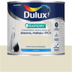 Dulux Rapidry Szybkoschnąca farba do drewna metalu KREMOWA KLASYKA MAT 0,4L