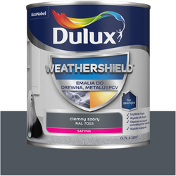 Dulux Weathershield emalia drewna metalu RAL 7015 CIEMNO SZARY 0,7L