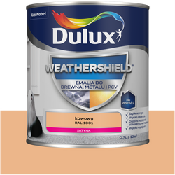 Dulux Weathershield emalia drewna metalu renowacji RAL 1001 KAWOWY 0,7L