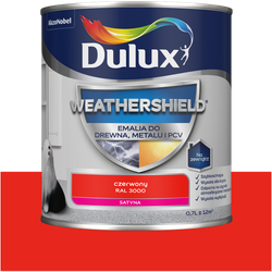 Dulux Weathershield emalia drewna metalu renowacji RAL 3000 CZERWONY 0,7L