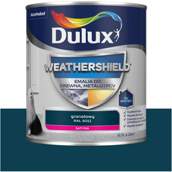 Dulux Weathershield emalia drewna metalu renowacji RAL 5011 GRANATOWY  0,7L