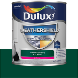 Dulux Weathershield emalia drewna metalu renowacji RAL 6005 ZIELONY 0,7L