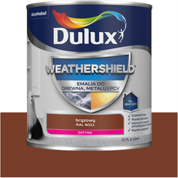 Dulux Weathershield emalia drewna metalu renowacji RAL 8011 BRĄZOWY 0,7L