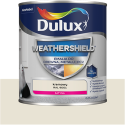 Dulux Weathershield emalia drewna metalu renowacji RAL 9001 KREMOWY 0,7L