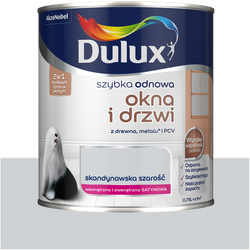 Dulux farba do drewna PCV metalu Szybka Odnowa OKIEN I DRZWI SZARY 0,75L