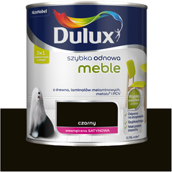 Dulux farba do mebli laminatów PCV metalu Szybka Odnowa MEBLE CZARNY 0,75L