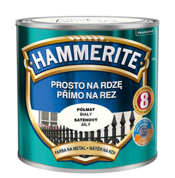 HAMMERITE Farba na rdzę 0,25L BIAŁY PÓŁMAT