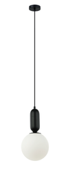 ITALUX Aldeva PND-02340-1M-BK lampa wisząca zwis 1x40W E27 biała/czarna