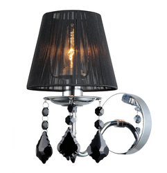 ITALUX Cornelia MBM-2572/1 BK lampa ścienna kryształki 40W E14 chrom/czarny