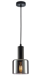 ITALUX Santia PND-65342-1-BK+SG lampa wisząca zwis 1x40W E27 czarna/dymiona