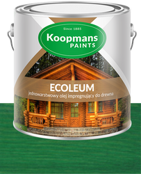 Koopmans ECOLEUM Jednowarstwowy olej impregnat do drewna 206 ciemna ziel 10L