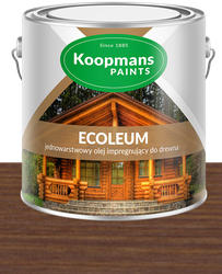 Koopmans ECOLEUM Jednowarstwowy olej impregnat do drewna 210 ciemny brąz 10L