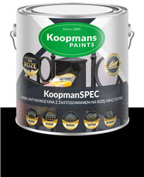 Koopmans KoopmanSPEC Farba do drewna kamienia metalu RAL 9005 CZARNY 0,25L