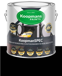 Koopmans KoopmanSPEC Farba do drewna kamienia metalu RAL 9005 CZARNY 0,75L