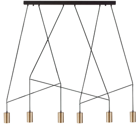 NOWODVORSKI Lampa wisząca IMBRIA VI 7955 6 x GU10 CZARNY MOSIĄDZ