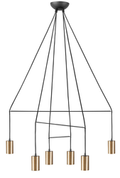 NOWODVORSKI Lampa wisząca IMBRIA VI 7956 6 x GU10 CZARNY MOSIĄDZ