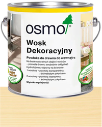 OSMO Wosk Dekoracyjny Transparentny BEZBARWNY POŁYSK 3101 0,125L