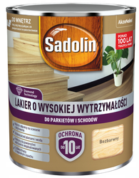 Sadolin Lakier WYSOKA WYTRZYMAŁOŚĆ parkietu schodów BEZBARWNY PÓŁMAT 0,7L